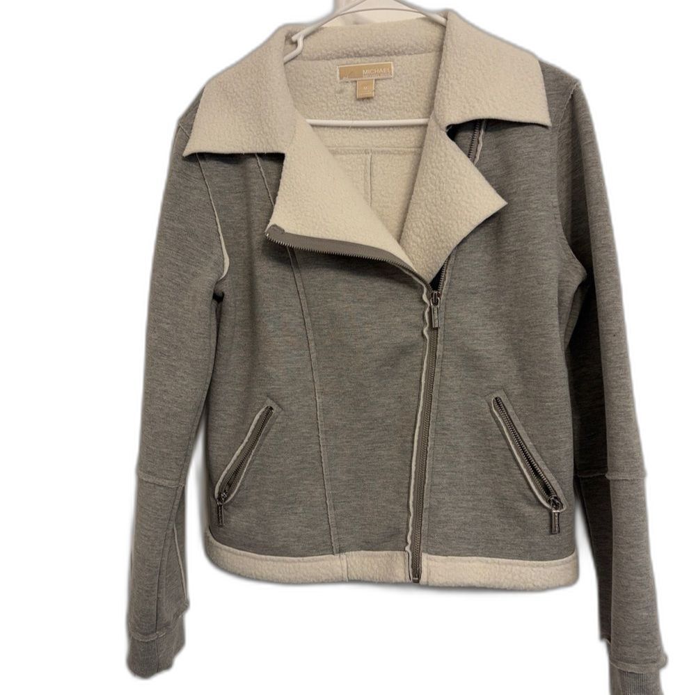 Michael Kors Women's Cotton-Blend Sherpa Moto Jacket Size  M
